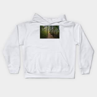 Trail Through the Woods at Sunset Kids Hoodie